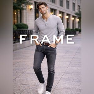 Frame Denim Men's Charcoal Skinny Jeans